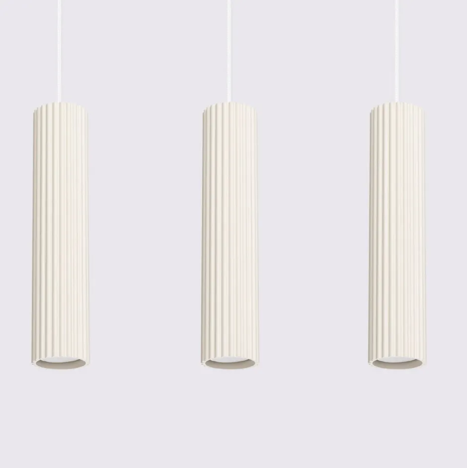 Hängelampen|Wohnzimmerlampen*Sollux Pendelleuchte 3-flammig GU10 B: 45 cm in Creme Modern
