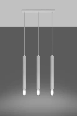 Moderne Lampen|Wohnzimmerlampen*Sollux Pendelleuchte 3-flammig Metall Glas Weiß B: 45 cm