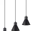Hängelampen|Esszimmer Lampen*Sollux Pendelleuchte 3-flammig Retro ES111 Metall Schwarz