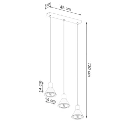 Hängelampen|Esszimmer Lampen*Sollux Pendelleuchte 3-flammig Retro ES111 Metall Schwarz