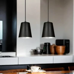 Hängelampen|Esszimmer Lampen*Emibig Pendelleuchte 2-flammig Schwarz höhenverstellbar