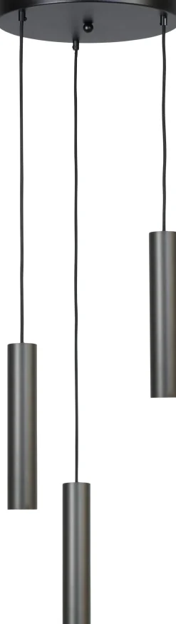 Masterlight Pendelleuchte 3-flammig Schwarz verstellbar Metall GU10< Wohnzimmerlampen|Esszimmer Lampen