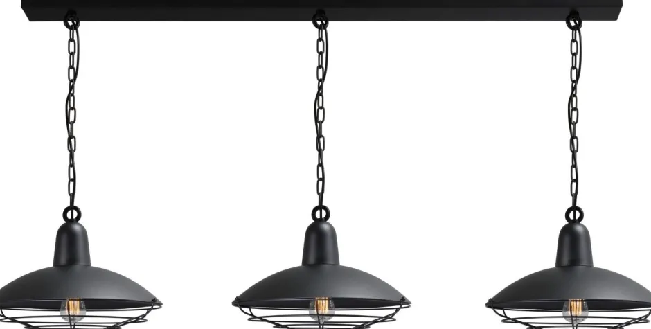 Masterlight Pendelleuchte 3-flammig Schwarz Loft Design< Hängelampen|Industrie Lampen