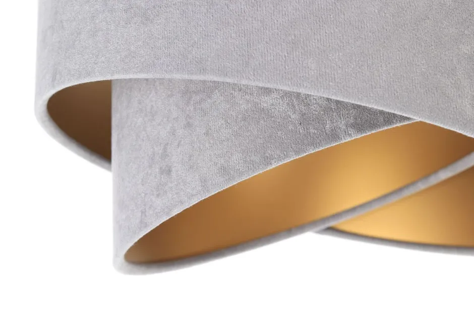 BPS Koncept Pendelleuchte 3-flammig Schwarz Grau Gold E27 Velours Optik< Hängelampen|Bürolampen