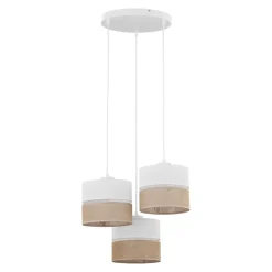 Wohnzimmerlampen|Stofflampen*TK Lighting Pendelleuchte 3-flammig Stoff Jute Boho E27 Modern