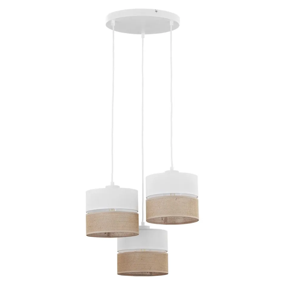 Wohnzimmerlampen|Stofflampen*TK Lighting Pendelleuchte 3-flammig Stoff Jute Boho E27 Modern
