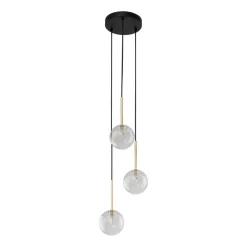 Hängelampen|Esszimmer Lampen*TK Lighting Pendelleuchte 3-flammig verstellbar Glas Metall Ø 25 cm G9