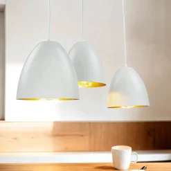 Easylight Pendelleuchte 3-flammig verstellbar Weiß Gold E27< Retro Lampen|Esszimmer Lampen