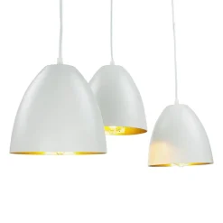 Easylight Pendelleuchte 3-flammig verstellbar Weiß Gold E27< Retro Lampen|Esszimmer Lampen