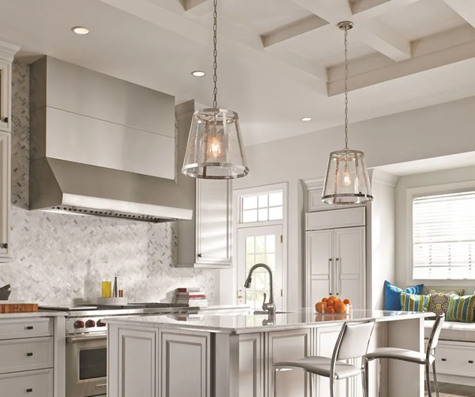 Elstead Pendelleuchte FLOR Nickel Ø41cm Lampe Wohnzimmer< Hängelampen|Moderne Lampen