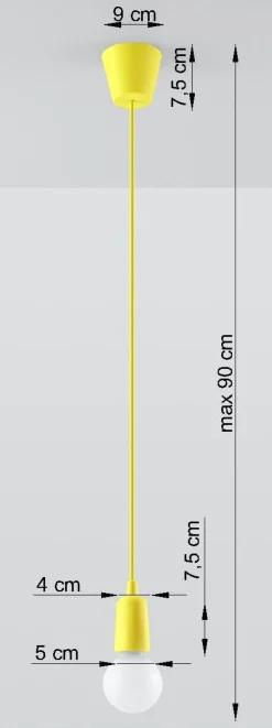 Sollux Pendelleuchte Gelb Retro vielseitig NESSA Wohnzimmer< Retro Lampen|Wohnzimmerlampen