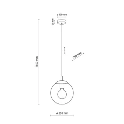 TK Lighting Pendelleuchte Glas Ø 25 cm Kugel H: max. 165 cm E27< Hängelampen|Esszimmer Lampen