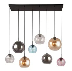 Hängelampen|Bürolampen*Searchlight Pendelleuchte Glas B: 151 cm Bunt Kugel Schirme 8x E27