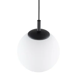 Wohnzimmerlampen|Glaslampen*TK Lighting Pendelleuchte Glas Kugel Ø 25 cm Schwarz Weiß E27 BRYCE