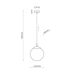 Wohnzimmerlampen|Glaslampen*TK Lighting Pendelleuchte Glas Kugel Ø 25 cm Schwarz Weiß E27 BRYCE