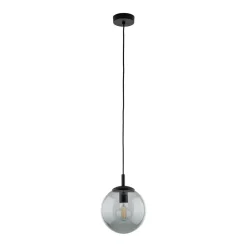 Hängelampen|Esszimmer Lampen*TK Lighting Pendelleuchte Glas Kugel Ø 30 cm Schwarz Grau E27 BRYCE