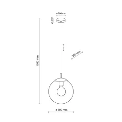 Hängelampen|Esszimmer Lampen*TK Lighting Pendelleuchte Glas Kugel Ø 30 cm Schwarz Grau E27 BRYCE