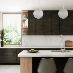 Jugendstil Lampen|Kugellampen*TK Lighting Pendelleuchte Glas Kugel Ø 21 cm in Gold verstellbar