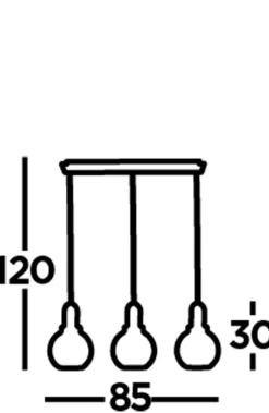 Searchlight Pendelleuchte Glas Metall 3-flammig in Messing Weiß geätzt E27< Hängelampen|Esszimmer Lampen