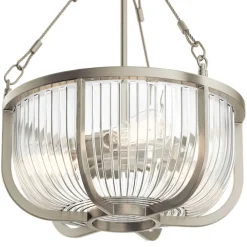 Elstead Pendelleuchte Glas Metall rund Ø 40,6 cm 3x E27 Vintage< Hängelampen|Bürolampen