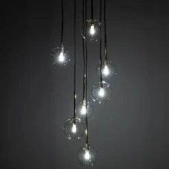 TK Lighting Pendelleuchte Glas Metall H: max. 97 cm verstellbar 7x G9< Hängelampen|Esszimmer Lampen