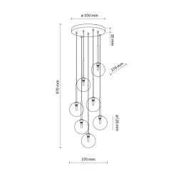 TK Lighting Pendelleuchte Glas Metall H: max. 97 cm verstellbar 7x G9< Hängelampen|Esszimmer Lampen