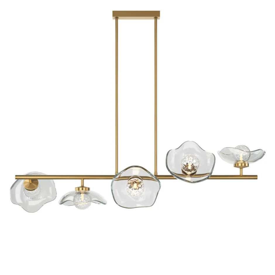 Maytoni Pendelleuchte Glas Metall G9 H: max. 84,4 cm in Messing< Hängelampen|Bürolampen