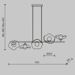 Maytoni Pendelleuchte Glas Metall G9 H: max. 84,4 cm in Messing< Hängelampen|Bürolampen