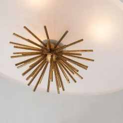 Hängelampen|Bürolampen*Elstead Pendelleuchte Glas Metall D: 45,7 cm rund 3x E14 verstellbar