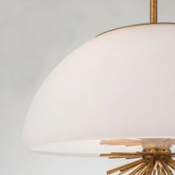 Hängelampen|Bürolampen*Elstead Pendelleuchte Glas Metall D: 45,7 cm rund 3x E14 verstellbar