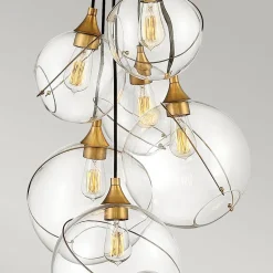 Elstead Pendelleuchte Glas Metall E27 B: 58,9 cm Kugelschirm< Bürolampen|Wohnzimmerlampen