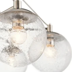 Elstead Pendelleuchte Glas Metall B: 70,3 cm Kugel Schirme LIETA< Hängelampen|Bürolampen