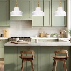 Elstead Pendelleuchte Glas Metall D: 37 cm H: max. 143,9 cm E27< Hängelampen|Esszimmer Lampen