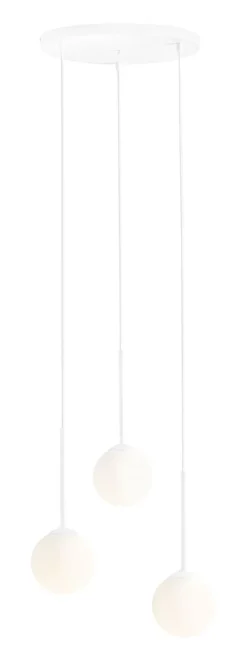 ALDEX Pendelleuchte Glas Metall Modern 3-flammig E14 in Weiß< Hängelampen|Bürolampen