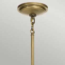 Hängelampen|Bürolampen*Elstead Pendelleuchte Glas Metall E27 Ø 20,4 cm in Messing Weiß