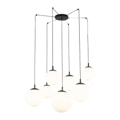 TK Lighting Pendelleuchte Glas Metall B: 400 cm verstellbar 7x E27 XXL< Glaslampen|Metall Lampen