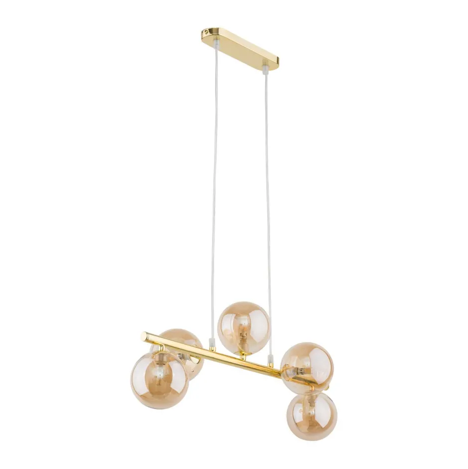 TK Lighting Pendelleuchte Glas Metall 63 cm breit 5-flammig< Wohnzimmerlampen|Glaslampen