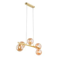 TK Lighting Pendelleuchte Glas Metall 63 cm breit 5-flammig< Wohnzimmerlampen|Glaslampen