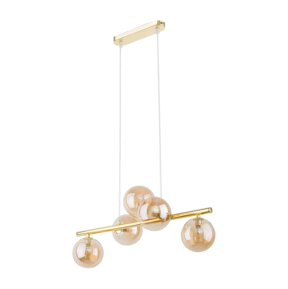 TK Lighting Pendelleuchte Glas Metall 63 cm breit 5-flammig< Wohnzimmerlampen|Glaslampen