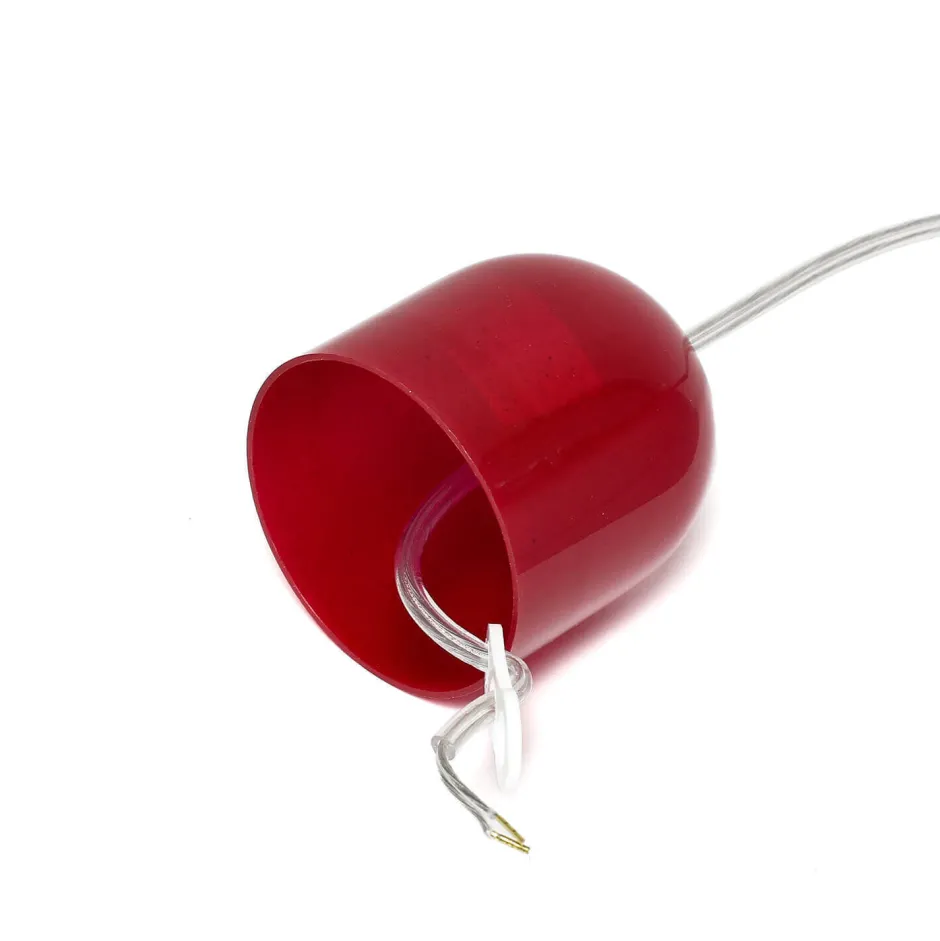 Hängelampen|Esszimmer Lampen*Lamkur Pendelleuchte Glas Rot Weiß rund Retro Küche Esstisch