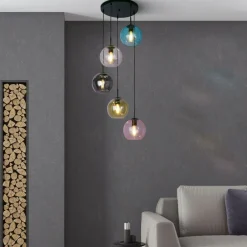 Searchlight Pendelleuchte Glas rund Ø 51 cm H: max. 1,2 m verstellbar< Hängelampen|Bürolampen