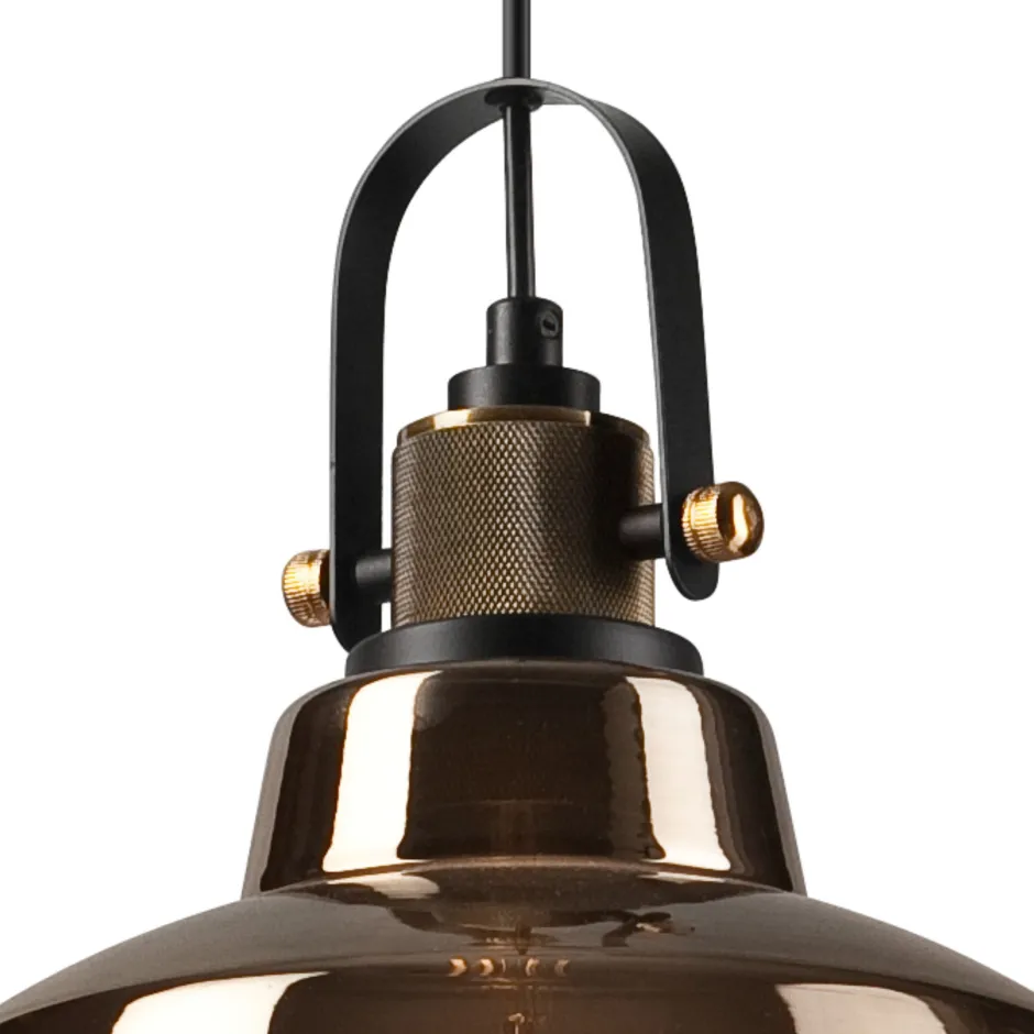 Lamkur Pendelleuchte Glas Schirm Industrial Vintage E27< Hängelampen|Industrie Lampen