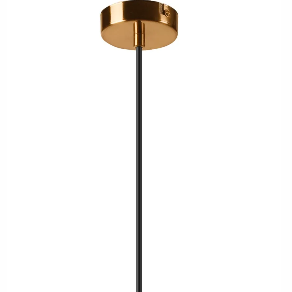 Lamkur Pendelleuchte Glaskugel Metall in Messing Weiß Ø30 cm< Hängelampen|Bürolampen