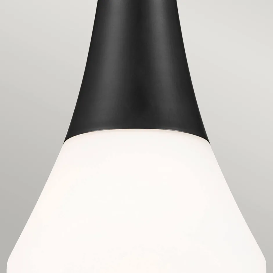 Elstead Pendelleuchte Glasschirm schmal Ø 17,8 cm H: max. 144,5 cm E27< Wohnzimmerlampen|Metall Lampen