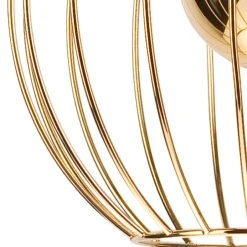 Lamkur Pendelleuchte Gold Schwarz Ø 24 cm rund Metall Kugel< Hängelampen|Küchenlampen