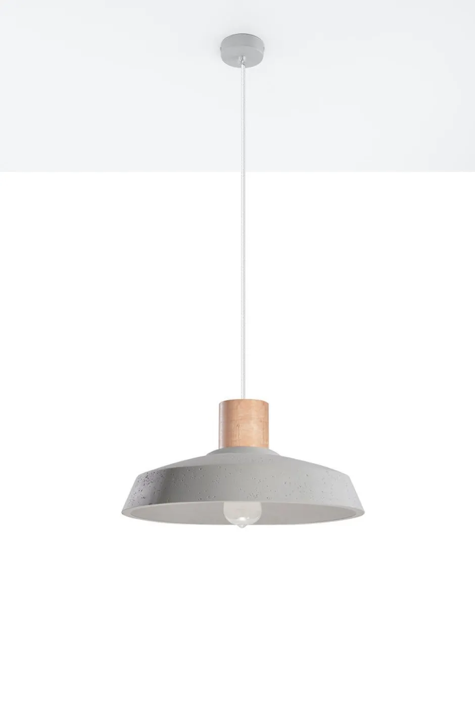 Sollux Pendelleuchte Grau Ø 40 cm Beton Schirm E27< Hängelampen|Wohnzimmerlampen