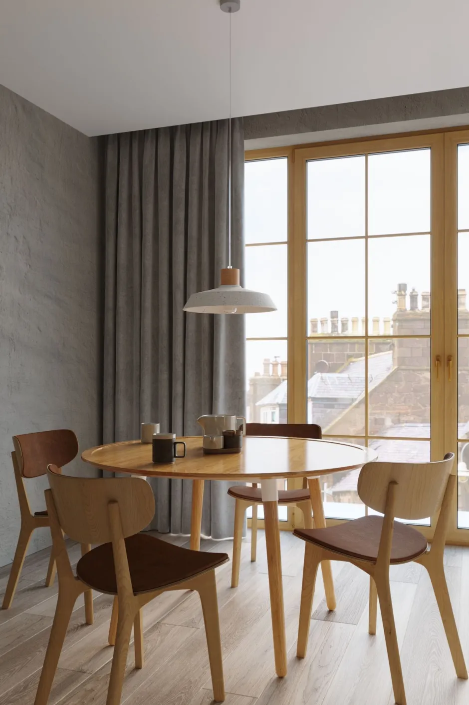 Sollux Pendelleuchte Grau Ø 40 cm Beton Schirm E27< Hängelampen|Wohnzimmerlampen