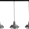 Hängelampen|Industrie Lampen*Masterlight Pendelleuchte Grau Ø25cm 3xE27 L:100cm Ziergitter
