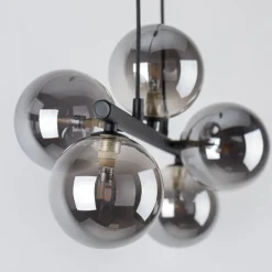 Hängelampen|Esszimmer Lampen*TK Lighting Pendelleuchte Grau Schwarz Metall Glas 5-flammig