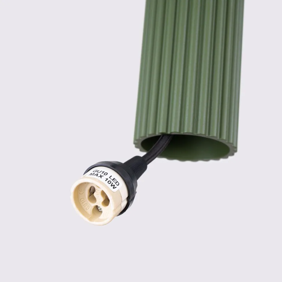 Wohnzimmerlampen|Metall Lampen*Sollux Pendelleuchte Grün schmal B: 8 cm H: max. 118 cm GU10 Modern